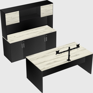 Bureau parallèle avec crédence