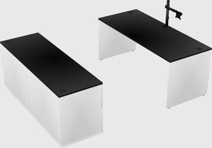 Parallel desk with credenza