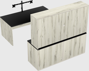 Parallel desk with credenza