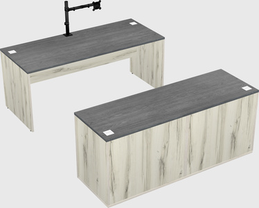 Parallel desk with credenza