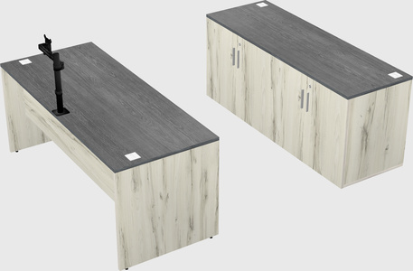 Parallel desk with credenza
