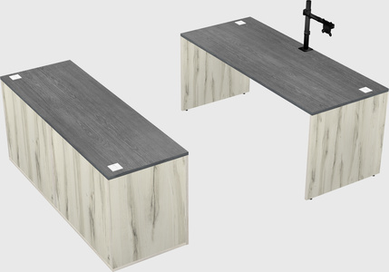 Parallel desk with credenza