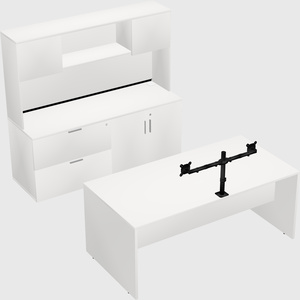 Parallel desk with credenza