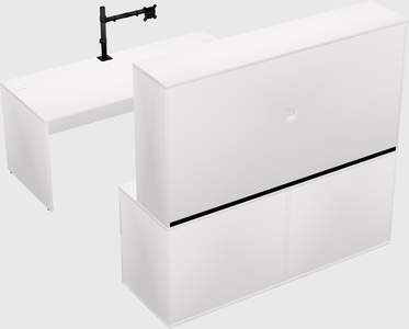 Bureau parallèle avec crédence