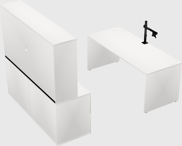 Bureau parallèle avec crédence