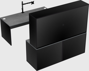 Parallel desk with credenza