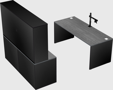 Parallel desk with credenza
