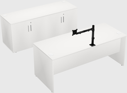 Bureau parallèle avec crédence