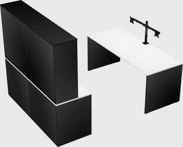 Parallel desk with credenza