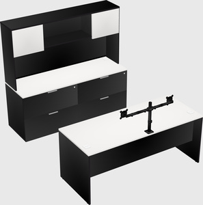 Parallel desk with credenza