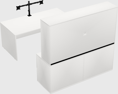 Bureau parallèle avec crédence