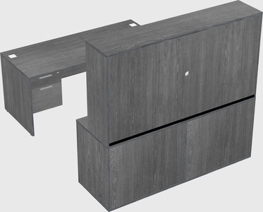 Bureau parallèle avec crédence