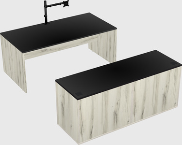 Parallel desk with credenza