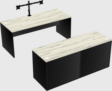 Parallel desk with credenza