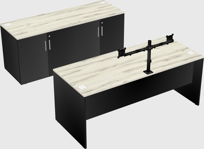 Parallel desk with credenza