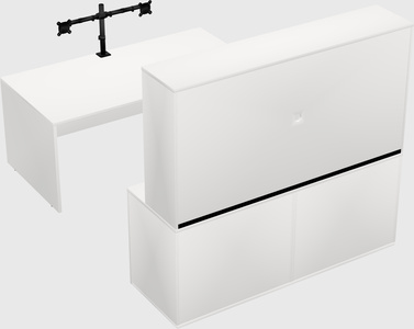 Bureau parallèle avec crédence