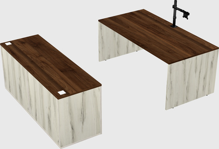 Parallel desk with credenza