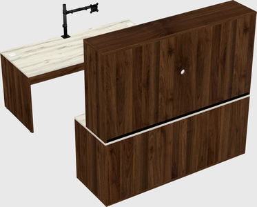 Parallel desk with credenza