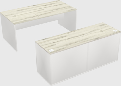 Parallel desk with credenza
