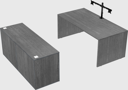 Bureau parallèle avec crédence