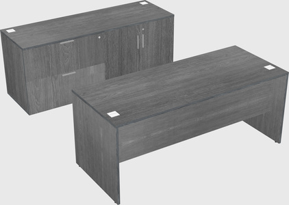 Parallel desk with credenza