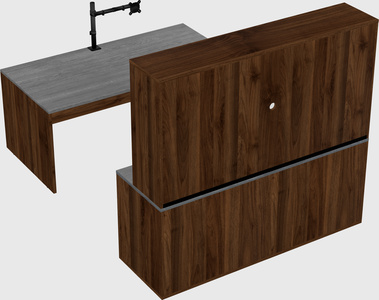 Parallel desk with credenza