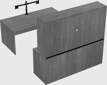 Parallel desk with credenza