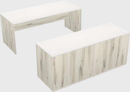 Parallel desk with credenza