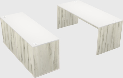 Parallel desk with credenza