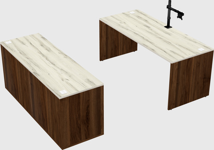 Parallel desk with credenza