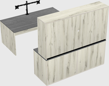 Parallel desk with credenza