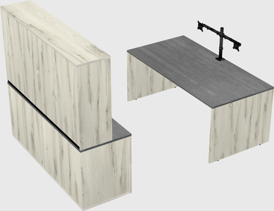Parallel desk with credenza