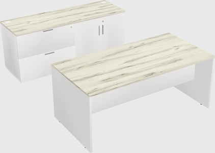 Parallel desk with credenza