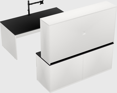 Parallel desk with credenza