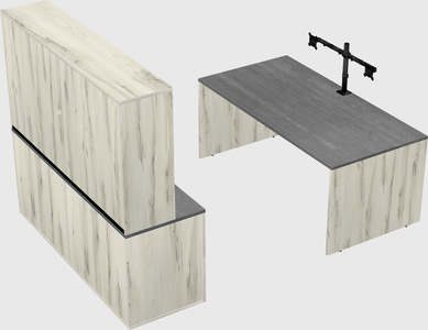 Parallel desk with credenza