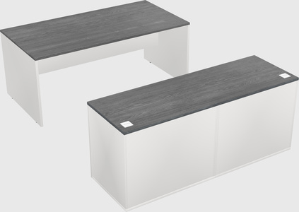 Parallel desk with credenza