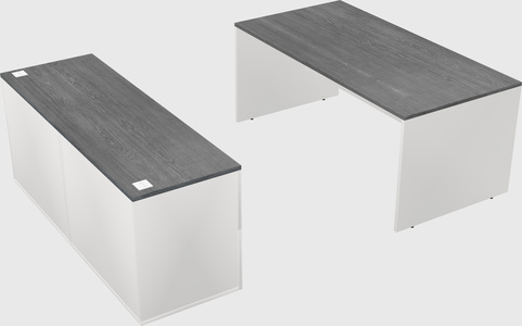 Parallel desk with credenza