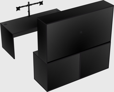 Parallel desk with credenza