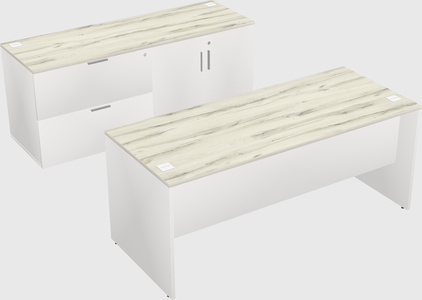 Parallel desk with credenza