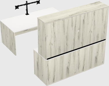 Parallel desk with credenza