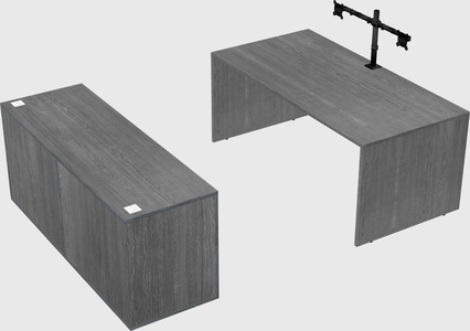 Parallel desk with credenza