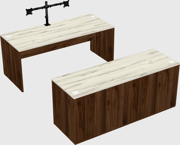 Parallel desk with credenza
