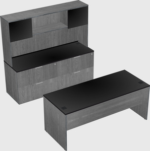 Parallel desk with credenza