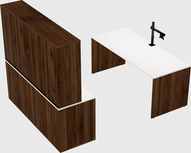 Parallel desk with credenza