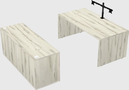 Parallel desk with credenza