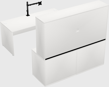 Parallel desk with credenza