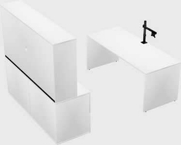 Parallel desk with credenza