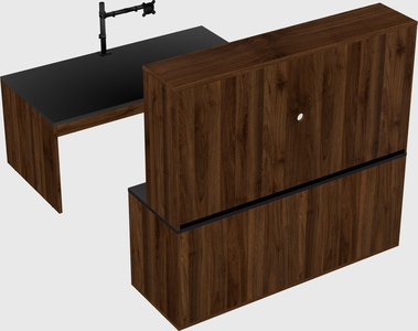 Parallel desk with credenza