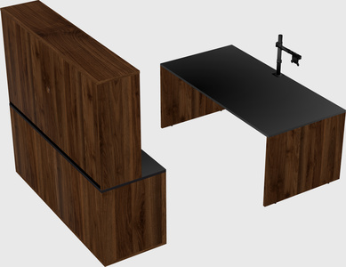 Parallel desk with credenza