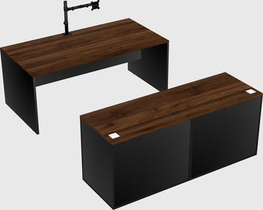 Parallel desk with credenza